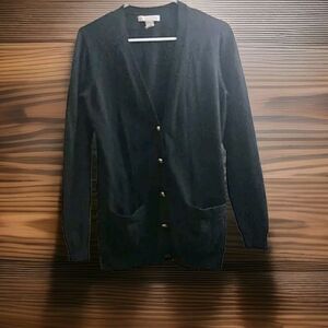 Banana Republic Cardigan Women's Size L Sweater Button Front Black Long Sleeve